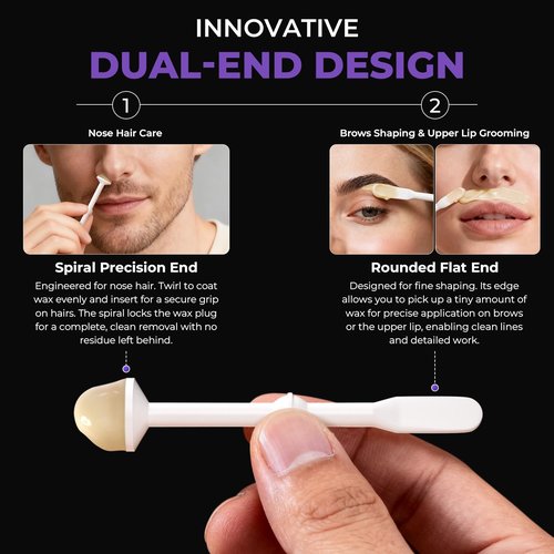 Lifestance Nose Wax Kit for Men & Women - 120g Nose Hair Wax Kit with USB C - Fast Heating, Smart Temp Control, 48 Sticks, Painless Ear Hair Removal, Compact, Travel-Ready, Multi-Accessories