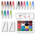 Karroy Sponge Pat Paint Nail Gel, Ombre Nails Gradient Gel Nail Blush Blooming Aura Nails Drawing Stripper Floral Painting DIY Nail Art, No Wipe, UV/LED Curing (16 Colors B)