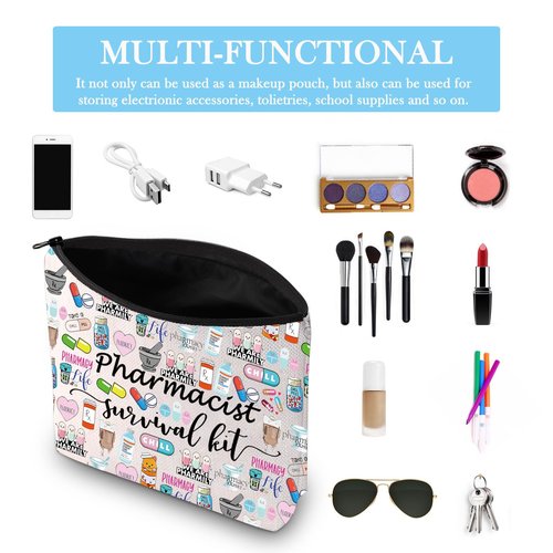 GJTIM Pharmacist Gift Pharmacy Graduation Gift Pharmacists Survival Kit Pharmacist Cosmetic Bags for Pharmacy Tech (Survival Pharmacist 2 Bag), Medium