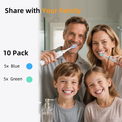 DentaZotic Gum Care Replacement Heads for Philips Sonicare, Electric Toothbrush Replacement Heads for Adults, Soft Bristles, White 10 Pack