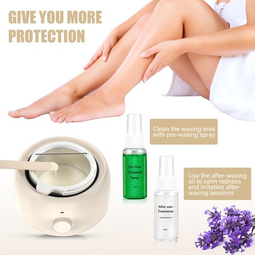 TIKESI Waxing Kit - Wax Warmer for Hair Removal, Hard Wax Kit with 14oz 5 Bags Hard Wax Beans for Full Body, Legs, Face, Eyebrows, Bikini, Brazilian Waxing Kit for Women Men