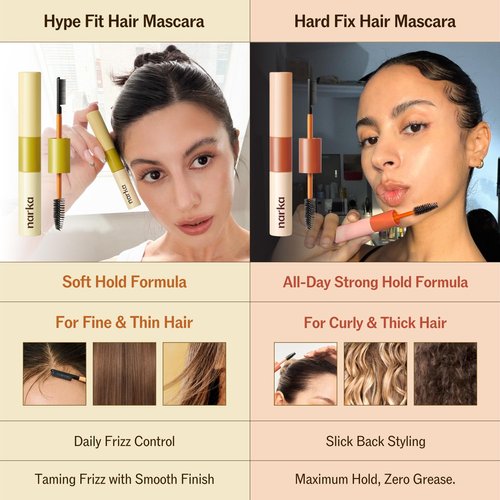 Hard Fix Hair Mascara - Strong Hold Taming Wand with Dual-Brush Design for Precision Styling