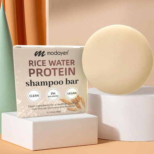 Rice Water Shampoo Bar - Strengthening & Repairing Sulfate-Free Vegan Formula | 3.2 oz for Healthy, Color-Treated Hair