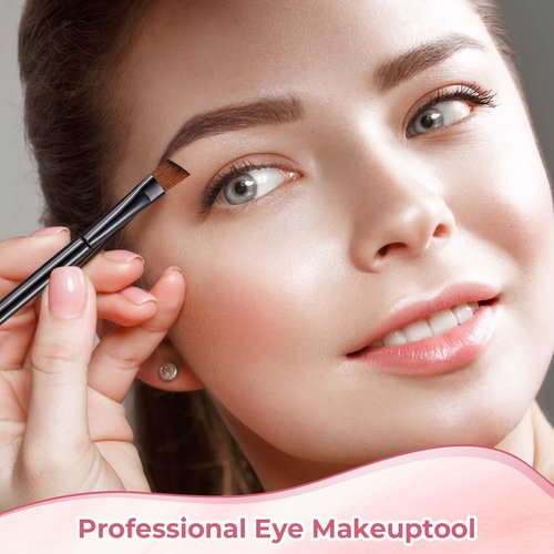 200 Pieces Disposable Angled Eyebrow Brushes Bulk,Eyeliner Brow Tint Brushes,Eye Shadow Applicator Sticks Disposable Makeup Brushes,Salon Beauty Cosmetic Make up Tool Esthetician Supplies