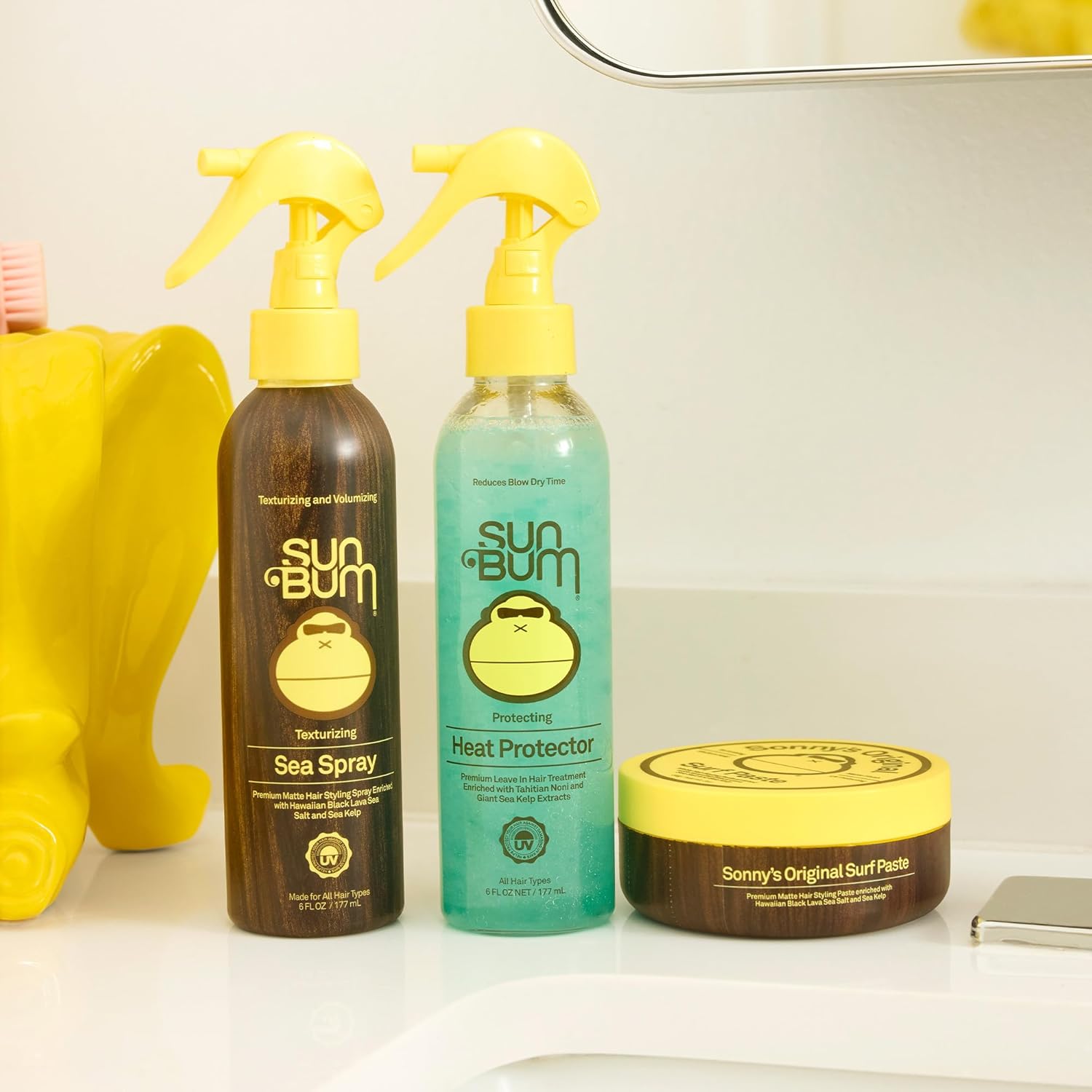 Sun Bum Heat Protector Spray - Leave-In Treatment for Frizz Control & UV Protection - 6 oz