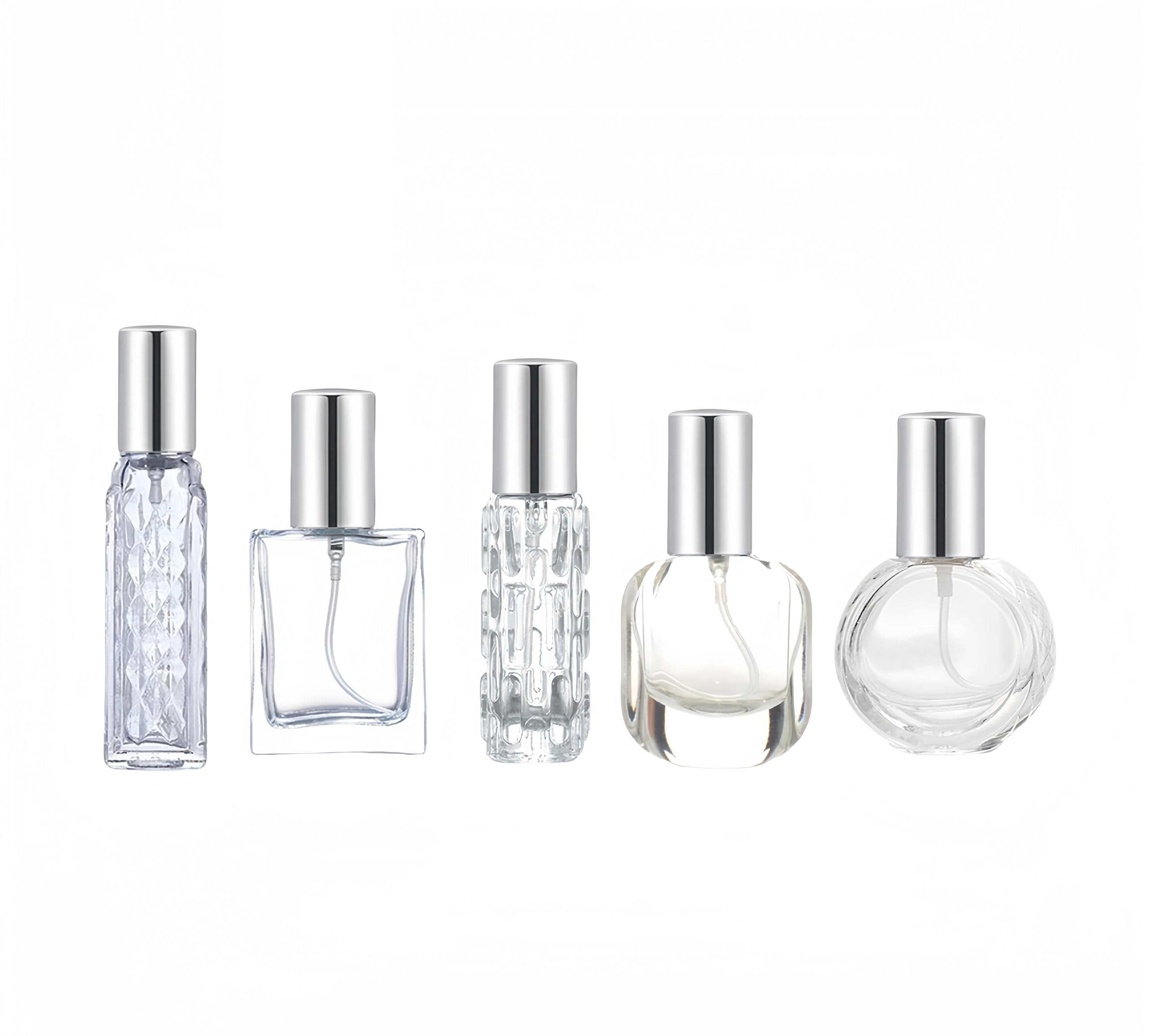 YORROR 5 Pcs 10ml 15ml Gold Glass Perfume Atomizer,Small Empty Refillable Perfume Spray Bottle for Men and Women,Portable Fragrance Fine Mist Spray Perfume Bottle for Travel