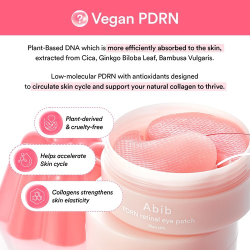 Abib PDRN Retinal Eye Patch, Hydrogel Masks for Dark Circles, Puffiness, Fine Lines, 60 Patches, 84g, with Niacinamide, K-Beauty Skincare