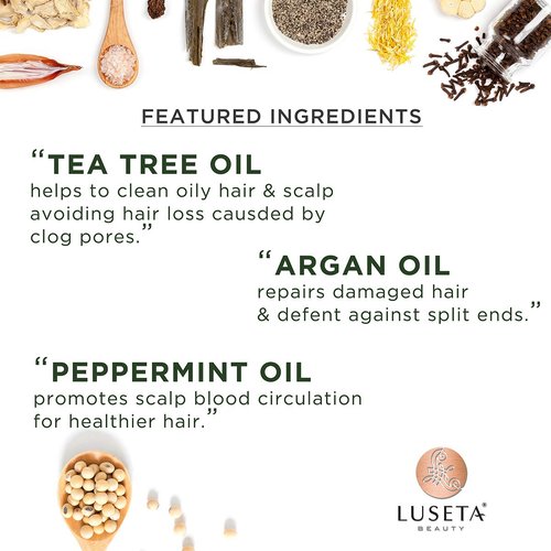 Luseta Tea Tree Oil Conditioner - Natural Anti-Dandruff Treatment for Dry Hair | Sulfate-Free, 16.9oz