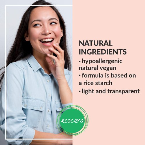 ECOCERA Rice Loose Powder Perfect For Oily And Combination Skin Hypoallergenic Delicate Transparent Light - Race Fixer - 15g