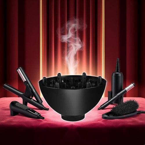 Skiennix Hair Diffuser - Universal Blow Dryer Attachment for Curly Hair Care | Black
