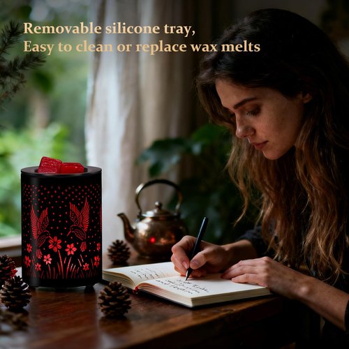 Enaroma Hummingbird Electric Wax Melt Warmer with Timer, 7-Color LED Mood Light – Flameless Scented Wax & Oil Burner lamp, Nature-Inspired