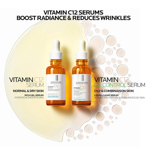 La Roche-Posay Vitamin C Serum - Hydrating Face Serum With Hyaluronic & Salicylic Acid | Boost Radiance & Reduce Wrinkles, 30ml