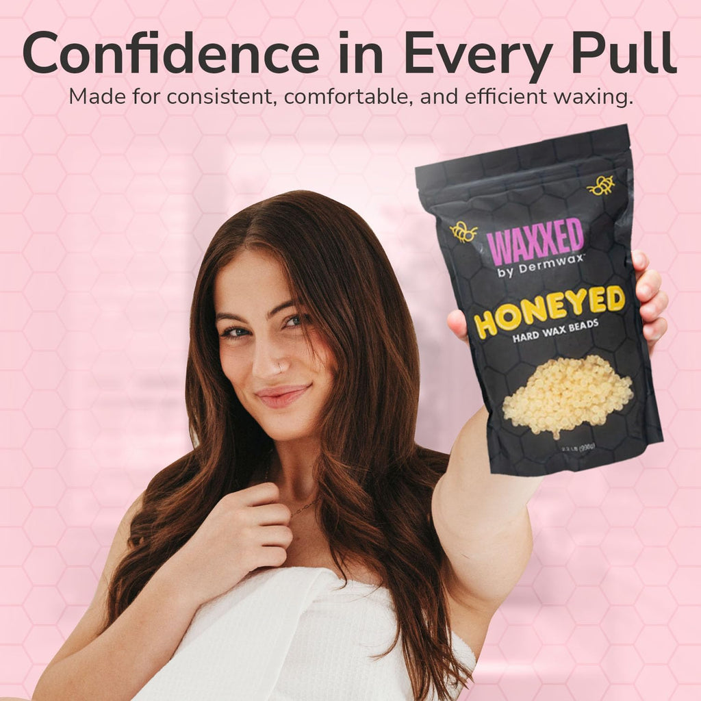 WAXXED Honeyed Hard Wax Beads 2.2LB – Fast Melt Low Temp Wax for Hair Removal – Golden Gel Wax Beads with Smooth Application & Clean Removal – Gentle for Sensitive Skin – Professional Salon & Home Use