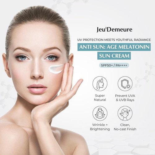 JEU'DEMEURE Anti-Aging SPF 50 Sunscreen Lotion - Lightweight, Non-Sticky Formula for Sensitive Skin | 1.69 fl oz