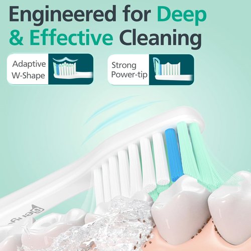 Senyum Toothbrush Heads for Philips Sonicare Replacement Heads E-Series, Essence, Xtreme, Elite, Advance and CleanCare Screw-On Electric Handles, Brush Heads for Philip Sonic Care, 6 Pack