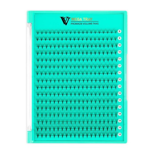 VAVALASH Premade Fans, Eyelash Extensions 10D/14D/16D/20D, 0.05/0.07 Thickness, C/D Curl, Middle Stem Volume Lash Extensions, 320 Fans, 10D, 0.05, D, 8-15mm