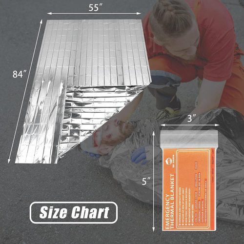 QIO CHUANG Emergency Mylar Thermal Blankets - 4-Pack Survival Blankets for Camping & Hiking