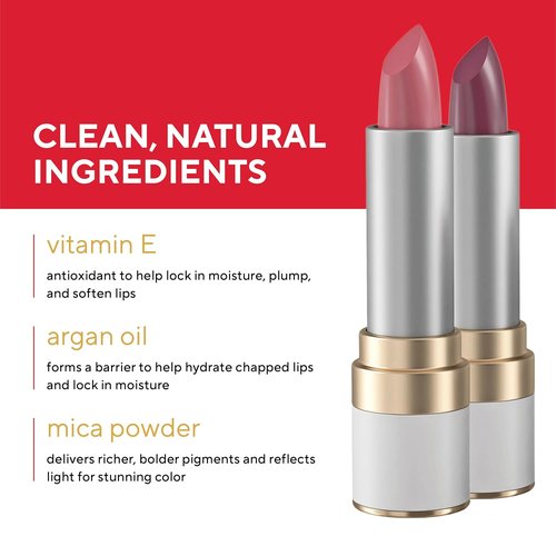 Mirabella Smudge Proof Lipstick - Long-Lasting Hydrating Color with Vegan Lanolin & Vitamin E | Rosy Matte Finish