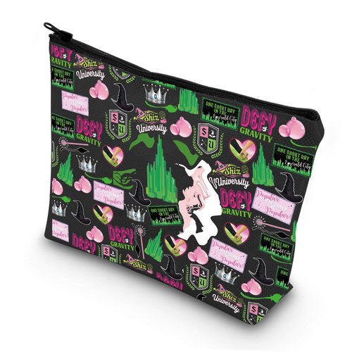 LEVLO Witch Musical Cosmetic Bag Music Movie Fans Gift Witch Makeup Zipper Pouch Bag Theater Music Merch(DEFY Black)