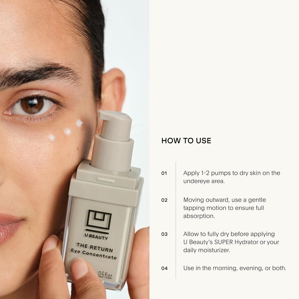 U Beauty The RETURN Eye Concentrate - Anti-Aging Eye Cream with Peptides & Antioxidants - 0.5 fl oz