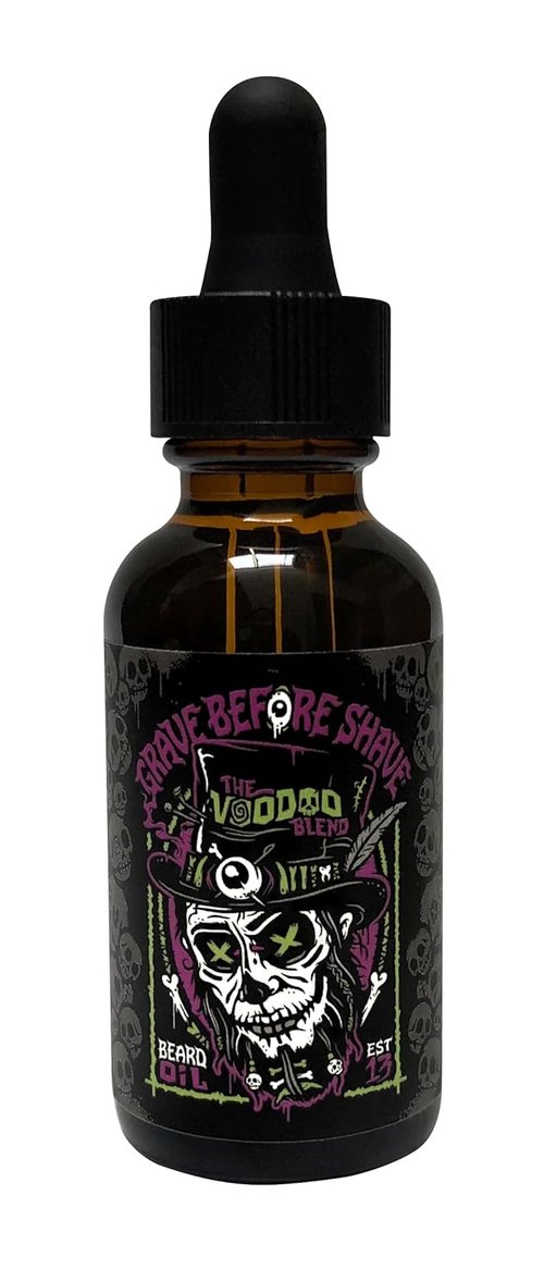 Grave Before Shave Voodoo Blend Beard Oil - 1 Oz Bottle with Dropper Dispenser for Smooth Grooming