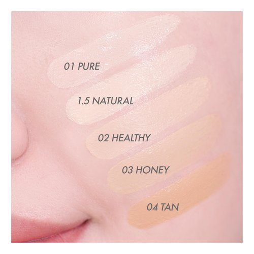 Amuse SEOUL DEW POWER VEGAN CUSHION FOUNDATION (02 HEALTHY) | Dewy, glow, long-lasting, double coverage, clean beauty, lightweight, natural look, foundation for sensitive skin, hydrating cushion