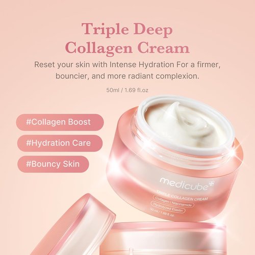 Medicube Triple Collagen Cream - Hydrating & Firming Moisturizer with Hyaluronic Acid | 1.69 oz