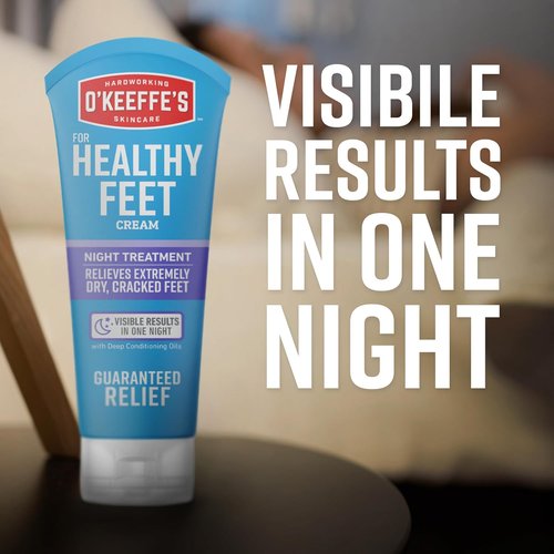 O'Keeffe's Night Treatment Foot Cream - 7 oz Tube | Guaranteed Relief for Extremely Cracked, Dry Feet