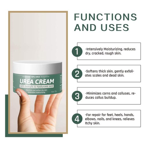 Berlaney Urea Cream 40 Percent For Feet Maximum Strength with 2% Salicylic Acid 8.6 oz (Pack of 2), Foot Cream For Dry Cracked Heels Feet Knees Elbows, Aloe Vera For Callus Remover & Deep Moisturizes
