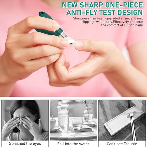 Eagle Beak Beveled Nail Clippers,Wide Jaw Opening Anti-Splash Slanted Nail Clipper,Long Handle Wide Jaw Opening Anti-Splash Slanted Nail Clipper,Edge Nail Clippers 3-Piece Set for Women and Men