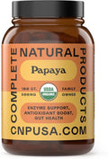 Papaya Enzyme Capsules 500mg - Organic Digestive Support with Papain | Vegan Non-GMO Herbal Supplement
