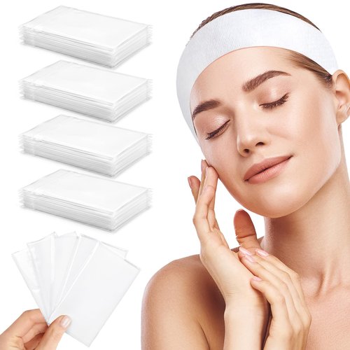 Disposable Headbands for Spa & Facials – 48pcs White Headbands for Women – Esthetician & Professional Facial Heair band, Bulk Spa Headband for Washing Face, Skincare, Disposable Hair Band Pack