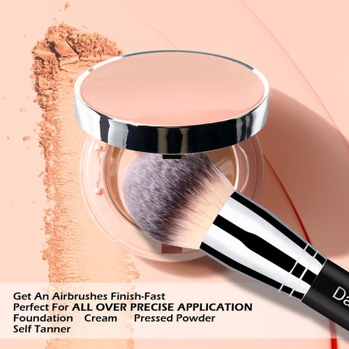 Makeup Brushes Daubigny Dual-ended Rounded Foundation Brush Powder Brush Perfect for Any Look Premium Luxe Hair Rounded Taperd Flawless Brush Ideal for Liquid, Cream, Powder,Blending