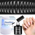 Beetles Gel Nail Kit 504Pcs Short Almond Gel Nail Tips with 9 in 1 Nail Glue Nail Extension Set Uv Led Lamp Acrylic False Tips Kit DIY Nails Art Gifts for Women