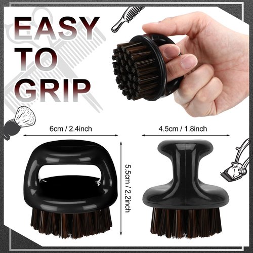 4 Pcs Knuckle Brush for Men Barber Brush, Fade Brushes, Face and Neck Brushes, Mustache and Hair Supplies, Essential Barber Tool for Professional Barbering and Grooming Services(Black)