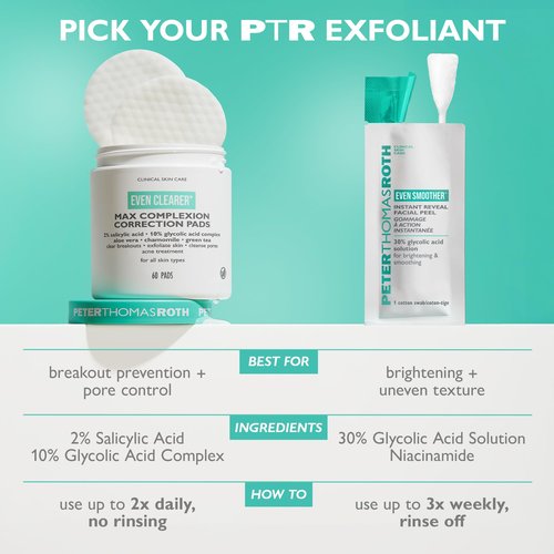 Peter Thomas Roth | Even Smoother™ Instant Reveal Facial Peel | Exfoliator with Glycolic Acid for Brightening