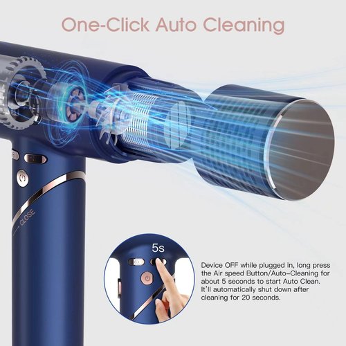 MIRACOMB Foldable Travel Hair Dryer - Powerful Ionic Blow Dryer with Brushless Motor | Lightweight & Portable