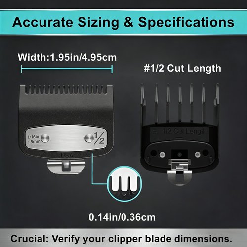 4Pack Fit for Wahl 1/2 Clipper Guard,Fit for Wahl Clipper Guards 1/16'' 1.5mm,Fit for Most WahlClippers(Package Includes 4Pcs 1/16''-1.5mm)