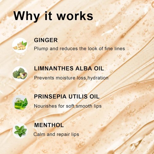 KISSIO Plumping Lip Gloss - Moisturizing Lip Plumper with Ginger, Peppermint & Jojoba Oil | Clear, 10 ml