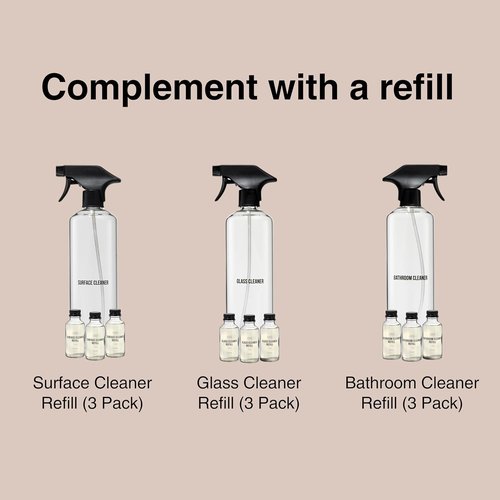 Public Goods Glass Spray Bottle - Refillable Multi-Surface Cleaner | BPA-Free Borosilicate Glass | 24 Oz