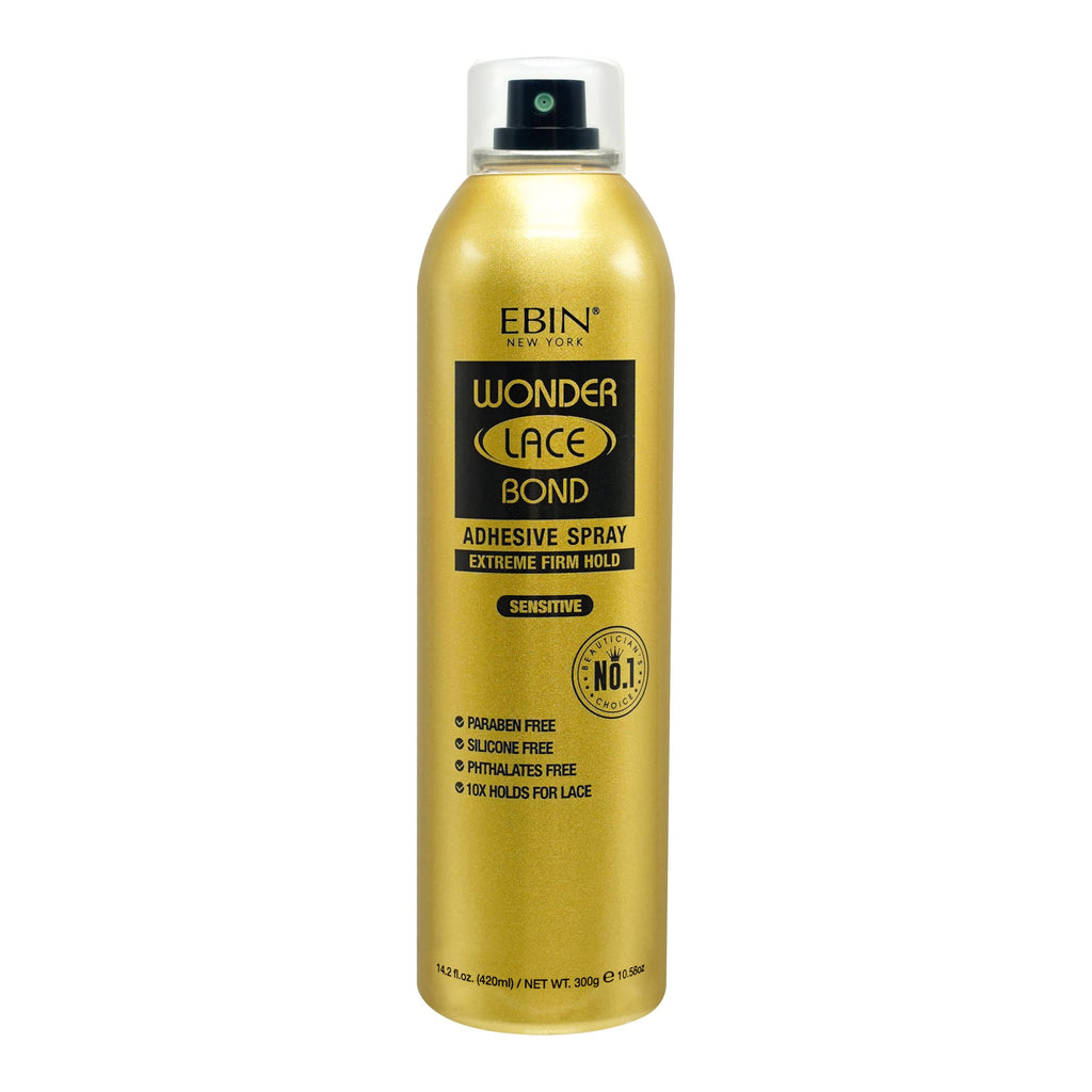 Wonder Lace Bond Adhesive Spray - Sensitive 14.2fl.oz./420ml | Fast Drying, No Residue, Long Lasting Formula with Protecting Edges Lace Front Wig Bond