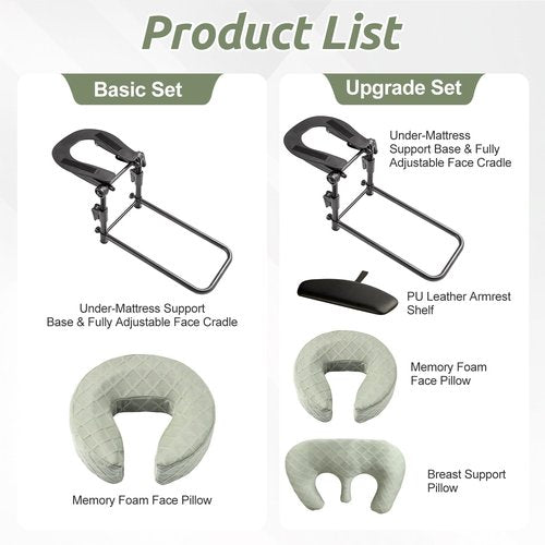 Cxgros Massage Headrest for Bed, Adjustable Massage Face Cradle at Home, Portable Massage Table Kit for Sleeping Mattress, Face Down Pillow After Eye Surgery