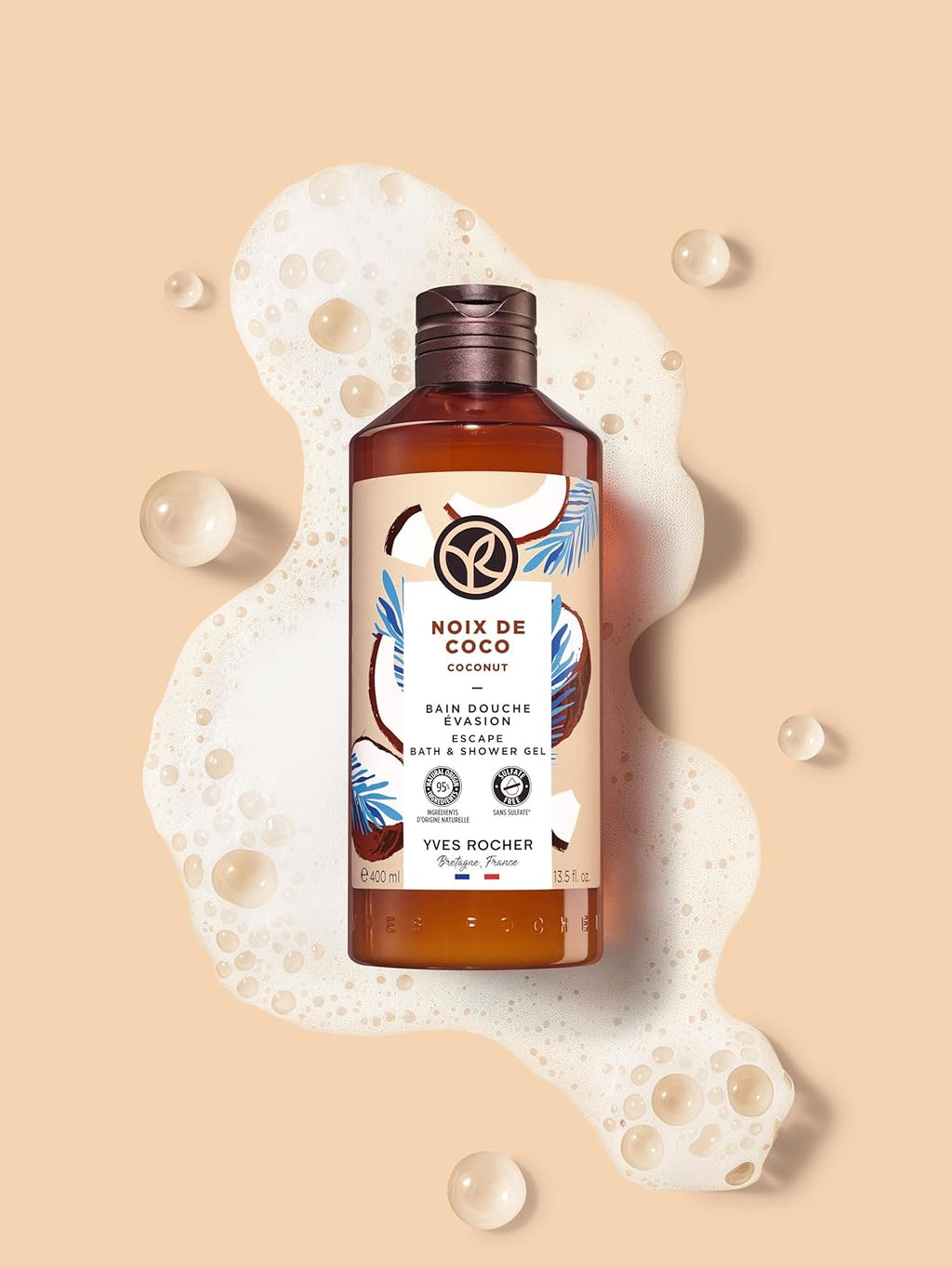 Yves Rocher Coconut Body Shower Gel - Nourishing Formula | 400 ml / 13.5 fl. oz.