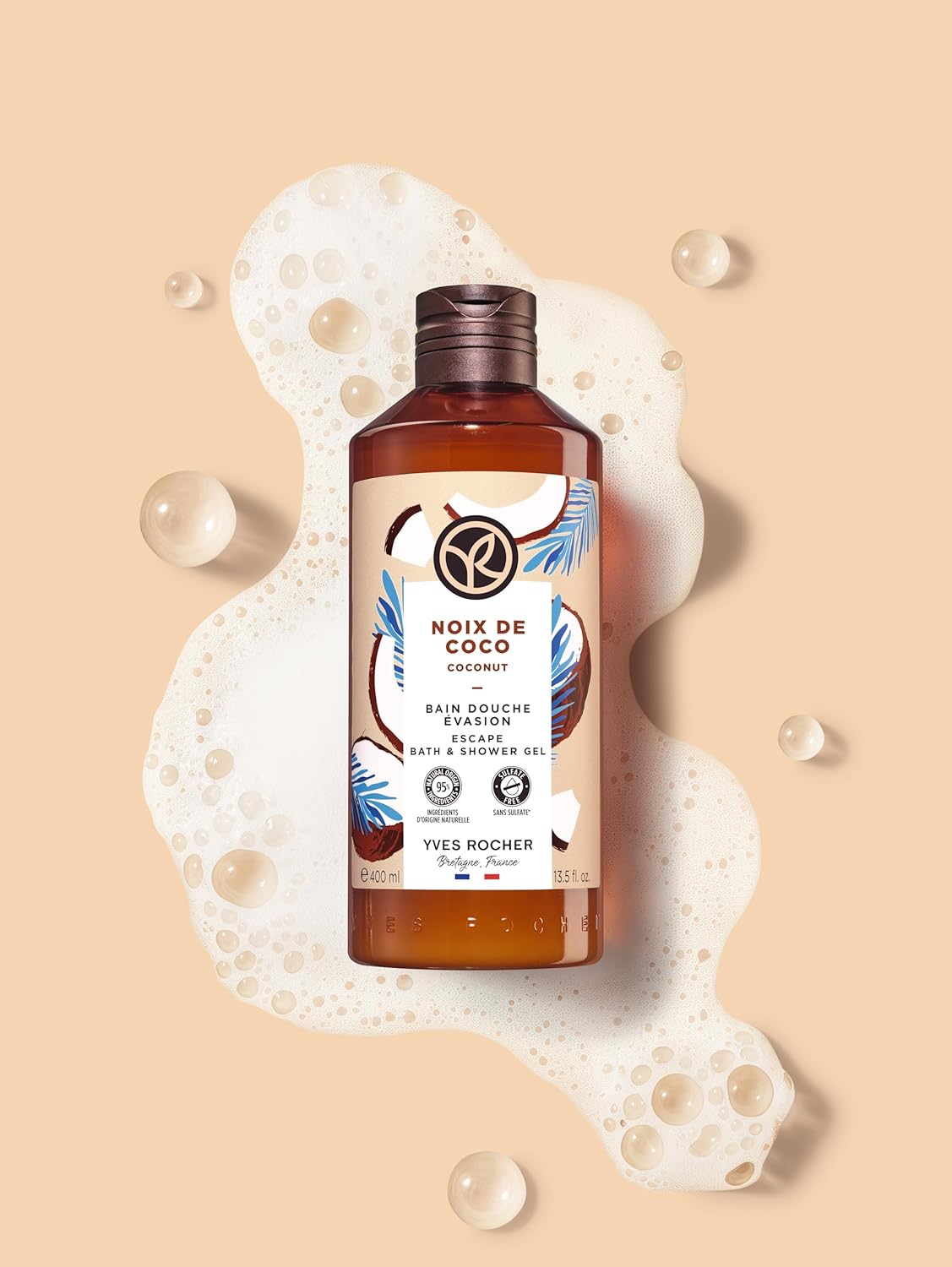 Yves Rocher Coconut Body Shower Gel - Nourishing Formula | 400 ml / 13.5 fl. oz.