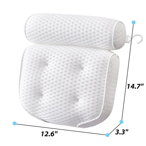 AEROiVi Luxury Bath Pillows for Tub，Bath Pillow Bathtub Pillows for Head and Neck Support Bath Cushion Made from Soft Spacer Mesh Material with Suction Cups