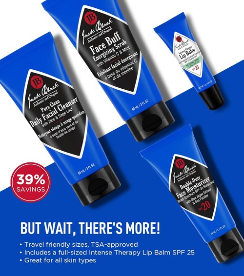 Jack Black Men's Skincare Set - Complete Skin Care Kit for Men | Perfect Gift for Him