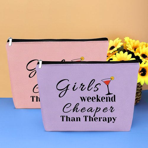 3 Pcs Girls Trip Gifts Travel Makeup Bag Girls Weekend Gift Travel Trip Present for Her Best Friends Bestie Cosmetic Bags Pouch Christmas Graduation Birthday Present for BFF Friends Sister