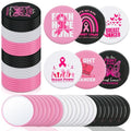 Soaoo 60 Pcs Breast Cancer Awareness Gifts for Women Pink Ribbon Pocket Mirror Bulk Round Portable Compact Mirror 2.68 Inch Makeup Mini Mirror Breast Cancer Awareness Accessories for Women