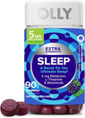 OLLY Extra Strength Sleep Gummies - 5 mg Melatonin & L-Theanine, Blackberry Flavor - 90 Count