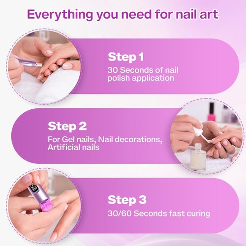 Flikino Cordless Nail Drill with UV NailLamp – 2-in-1 Rechargeable Electric Nail File & Flash Curing Lamp, 35000 RPM for Gel, Acrylic, Dip Powder Nails (Rose Gold)